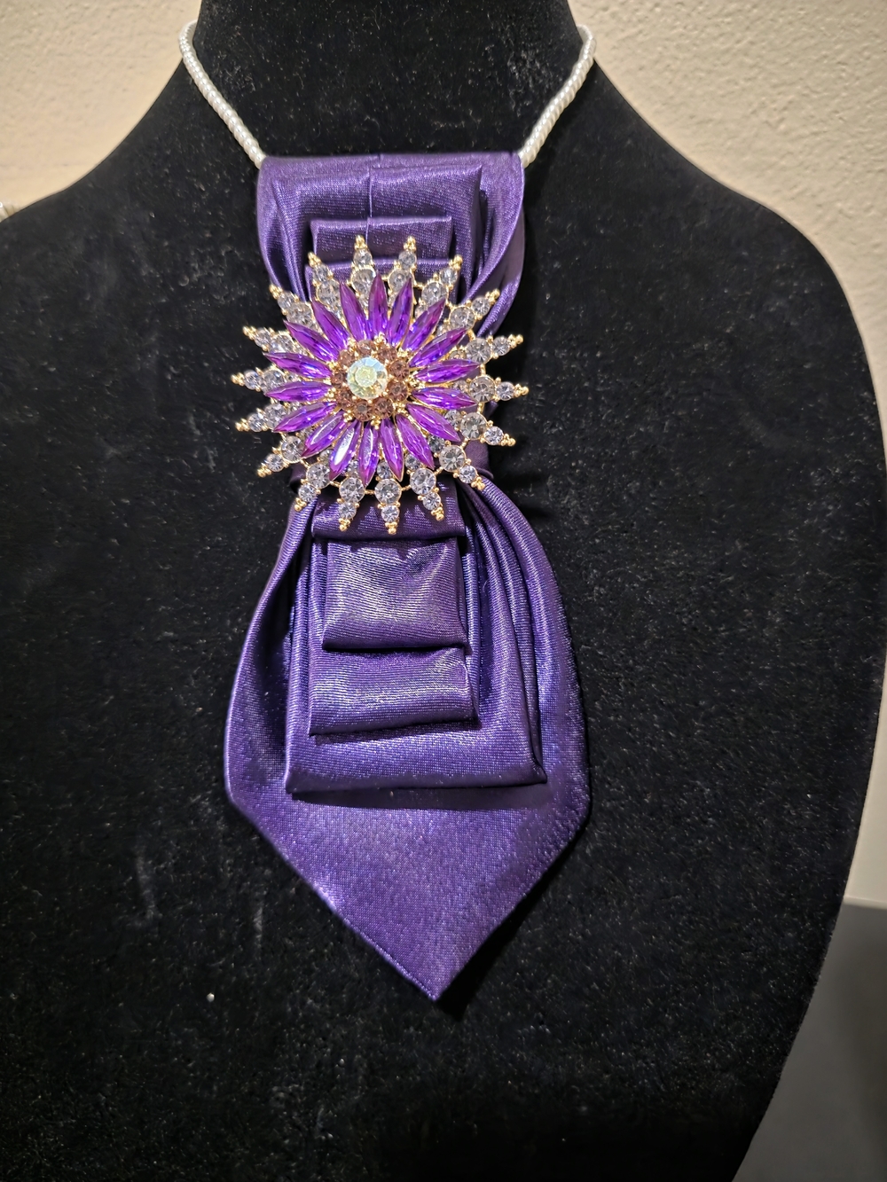 Tie Necklace | Purple Satin